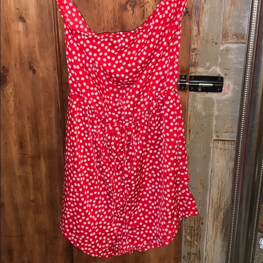 Brand New Shein Romper: Red with White Flowers